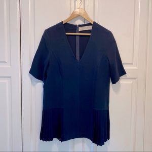 Lela Rose Tunic in Navy Silk